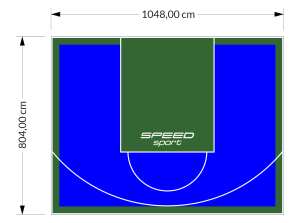 84M2/804X1048CM NIEBIESKO-ZIELONE BOISKO DO KOSZYKÓWKI SPEEDSPORT HEXA POWER PRO