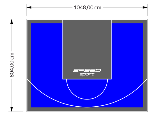 84M2/804X1048CM NIEBIESKO-GRAFITOWE BOISKO DO KOSZYKÓWKI SPEEDSPORT HEXA POWER PRO