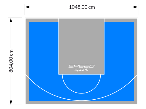 84M2/804X1048CM BŁĘKITNO-SZARE BOISKO DO KOSZYKÓWKI SPEEDSPORT HEXA POWER PRO