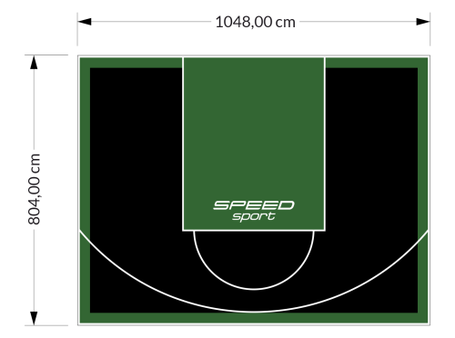 84M2/804X1048CM CZARNO-ZIELONE BOISKO DO KOSZYKÓWKI SPEEDSPORT HEXA POWER PRO