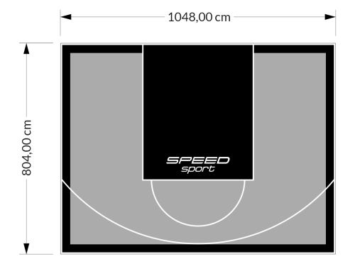 84M2/804X1048CM SZARO-CZARNE BOISKO DO KOSZYKÓWKI SPEEDSPORT HEXA POWER PRO