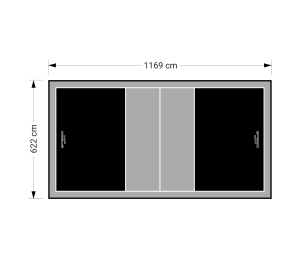 73M2/1169X622CM CZARNO-SZARE BOISKO DO SIATKÓWKI SPEEDSPORT HEXA POWER PRO