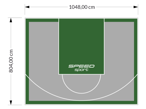 84M2/804X1048CM SZARO-ZIELONE BOISKO DO KOSZYKÓWKI SPEEDSPORT HEXA POWER PRO