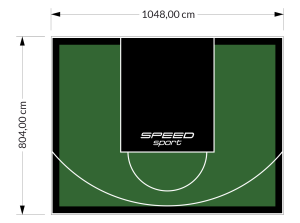 84M2/804X1048CM ZIELONO-CZARNE BOISKO DO KOSZYKÓWKI SPEEDSPORT HEXA POWER PRO