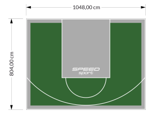 84M2/804X1048CM ZIELONO-SZARE BOISKO DO KOSZYKÓWKI SPEEDSPORT HEXA POWER PRO