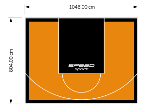 84M2/804X1048CM POMARAŃCZOWO-CZARNE BOISKO DO KOSZYKÓWKI SPEEDSPORT HEXA POWER PRO