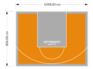 84M2/804X1048CM POMARAŃCZOWO-SZARE BOISKO DO KOSZYKÓWKI SPEEDSPORT HEXA POWER PRO
