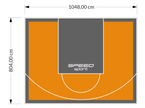 84M2/804X1048CM POMARAŃCZOWO-GRAFITOWE BOISKO DO KOSZYKÓWKI SPEEDSPORT HEXA POWER PRO