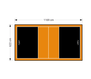 73M2/1169X622CM CZARNO-POMARAŃCZOWE BOISKO DO SIATKÓWKI SPEEDSPORT HEXA POWER PRO