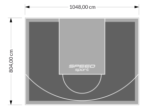 84M2/804X1048CM GRAFITOWO-SZARE BOISKO DO KOSZYKÓWKI SPEEDSPORT HEXA POWER PRO