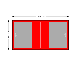 73M2/1169X622CM SZARO-CZERWONE BOISKO DO SIATKÓWKI SPEEDSPORT HEXA POWER PRO