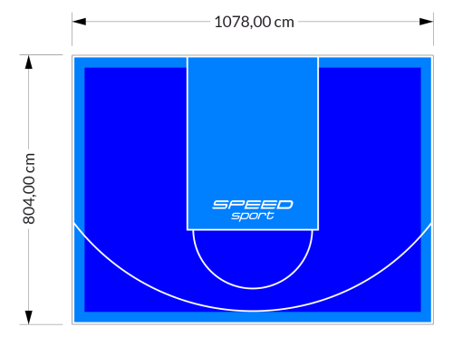 87M2/804X1078CM NIEBIESKO-BŁĘKITNE BOISKO DO KOSZYKÓWKI SPEEDSPORT HEXA POWER PRO