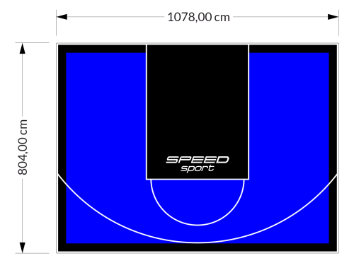 87M2/804X1078CM NIEBIESKO-CZARNE BOISKO DO KOSZYKÓWKI SPEEDSPORT HEXA POWER PRO