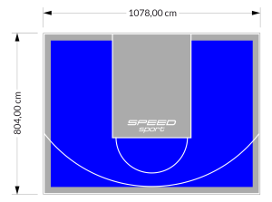 87M2/804X1078CM NIEBIESKO-SZARE BOISKO DO KOSZYKÓWKI SPEEDSPORT HEXA POWER PRO