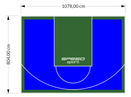 87M2/804X1078CM NIEBIESKO-ZIELONE BOISKO DO KOSZYKÓWKI SPEEDSPORT HEXA POWER PRO