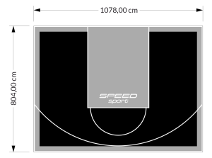 87M2/804X1078CM CZARNO-SZARE BOISKO DO KOSZYKÓWKI SPEEDSPORT HEXA POWER PRO