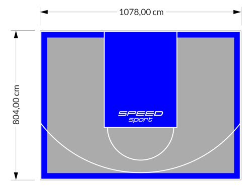 87M2/804X1078CM SZARO-NIEBIESKIE BOISKO DO KOSZYKÓWKI SPEEDSPORT HEXA POWER PRO