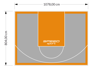 87M2/804X1078CM SZARO-POMARAŃCZOWE BOISKO DO KOSZYKÓWKI SPEEDSPORT HEXA POWER PRO