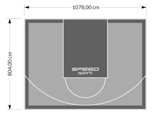 87M2/804X1078CM SZARO-GRAFITOWE BOISKO DO KOSZYKÓWKI SPEEDSPORT HEXA POWER PRO