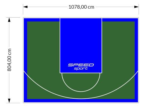 87M2/804X1078CM ZIELONO-NIEBIESKIE BOISKO DO KOSZYKÓWKI SPEEDSPORT HEXA POWER PRO