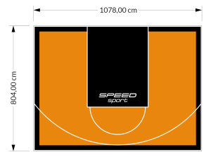 87M2/804X1078CM POMARAŃCZOWO-CZARNE BOISKO DO KOSZYKÓWKI SPEEDSPORT HEXA POWER PRO