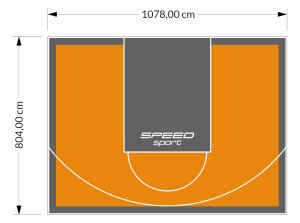 87M2/804X1078CM POMARAŃCZOWO-GRAFITOWE BOISKO DO KOSZYKÓWKI SPEEDSPORT HEXA POWER PRO