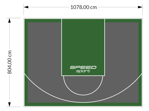 87M2/804X1078CM GRAFITOWO-ZIELONE BOISKO DO KOSZYKÓWKI SPEEDSPORT HEXA POWER PRO