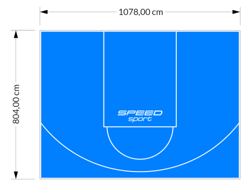 87M2/804X1078CM BŁĘKITNE BOISKO DO KOSZYKÓWKI SPEEDSPORT HEXA POWER PRO