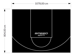 87M2/804X1078CM CZARNE BOISKO DO KOSZYKÓWKI SPEEDSPORT HEXA POWER PRO