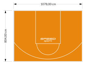 87M2/804X1078CM POMARAŃCZOWE BOISKO DO KOSZYKÓWKI SPEEDSPORT HEXA POWER PRO