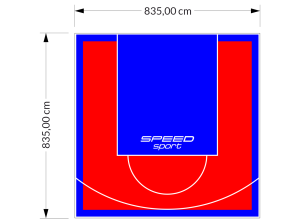 70M2/835X835CM CZERWONO-NIEBIESKIE BOISKO DO KOSZYKÓWKI SPEEDSPORT HEXA POWER PRO