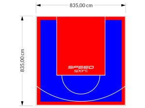 70M2/835X835CM NIEBIESKO-CZERWONE BOISKO DO KOSZYKÓWKI SPEEDSPORT HEXA POWER PRO