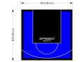 70M2/835X835CM NIEBIESKO-CZARNE BOISKO DO KOSZYKÓWKI SPEEDSPORT HEXA POWER PRO