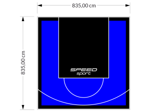 70M2/835X835CM NIEBIESKO-CZARNE BOISKO DO KOSZYKÓWKI SPEEDSPORT HEXA POWER PRO