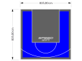 70M2/835X835CM NIEBIESKO-GRAFITOWE BOISKO DO KOSZYKÓWKI SPEEDSPORT HEXA POWER PRO