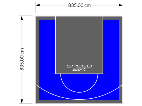 70M2/835X835CM NIEBIESKO-GRAFITOWE BOISKO DO KOSZYKÓWKI SPEEDSPORT HEXA POWER PRO
