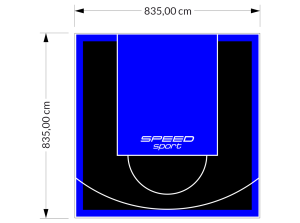 70M2/835X835CM CZARNO-NIEBIESKIE BOISKO DO KOSZYKÓWKI SPEEDSPORT HEXA POWER PRO