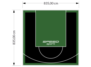 70M2/835X835CM CZARNO-ZIELONE BOISKO DO KOSZYKÓWKI SPEEDSPORT HEXA POWER PRO