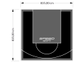 70M2/835X835CM CZARNO-GRAFITOWE BOISKO DO KOSZYKÓWKI SPEEDSPORT HEXA POWER PRO