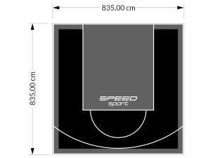 70M2/835X835CM CZARNO-GRAFITOWE BOISKO DO KOSZYKÓWKI SPEEDSPORT HEXA POWER PRO