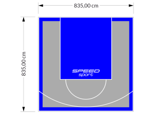 70M2/835X835CM SZARO-NIEBIESKIE BOISKO DO KOSZYKÓWKI SPEEDSPORT HEXA POWER PRO