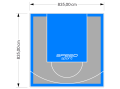 70M2/835X835CM SZARO-BŁĘKITNE BOISKO DO KOSZYKÓWKI SPEEDSPORT HEXA POWER PRO