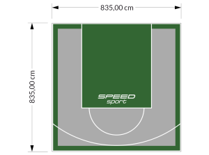 70M2/835X835CM SZARO-ZIELONE BOISKO DO KOSZYKÓWKI SPEEDSPORT HEXA POWER PRO