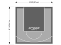 70M2/835X835CM SZARO-GRAFITOWE BOISKO DO KOSZYKÓWKI SPEEDSPORT HEXA POWER PRO