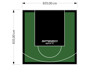 70M2/835X835CM ZIELONO-CZARNE BOISKO DO KOSZYKÓWKI SPEEDSPORT HEXA POWER PRO