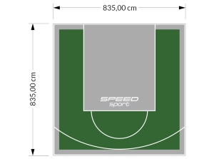 70M2/835X835CM ZIELONO-SZARE BOISKO DO KOSZYKÓWKI SPEEDSPORT HEXA POWER PRO