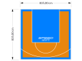 70M2/835X835CM POMARAŃCZOWO-BŁĘKITNE BOISKO DO KOSZYKÓWKI SPEEDSPORT HEXA POWER PRO