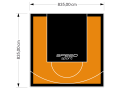 70M2/835X835CM POMARAŃCZOWO-CZARNE BOISKO DO KOSZYKÓWKI SPEEDSPORT HEXA POWER PRO