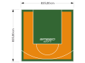 70M2/835X835CM POMARAŃCZOWO-ZIELONE BOISKO DO KOSZYKÓWKI SPEEDSPORT HEXA POWER PRO