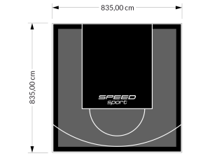 70M2/835X835CM GRAFITOWO-CZARNE BOISKO DO KOSZYKÓWKI SPEEDSPORT HEXA POWER PRO